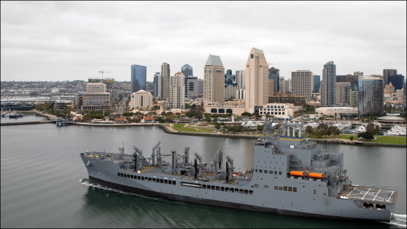The future USNS Harvey Milk during acceptance trials in San Diego.