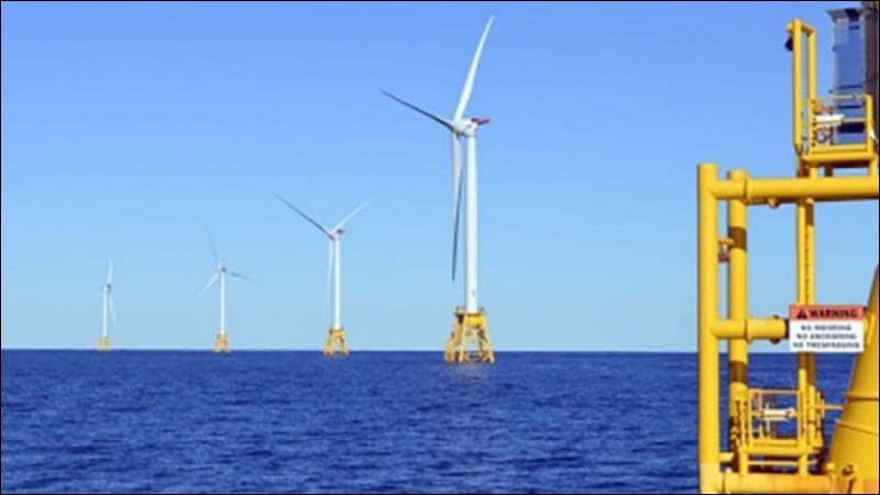 Revolution Wind turbines stand stranded off Rhode Island as the Trump administration orders a nearly completed project stopped, weaponizing national security against clean energy. (Interior Department photo)