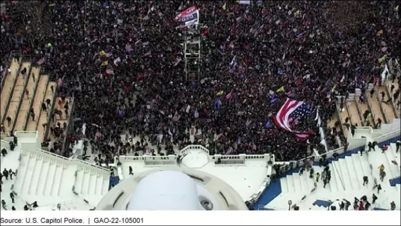 Trump supporters storming the U.S. Capitol on January 6, 2021.