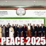 Trump and world leaders at summit in Egypt.