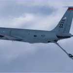 KC-135 Stratotanker Air Force refueling tanker in flight