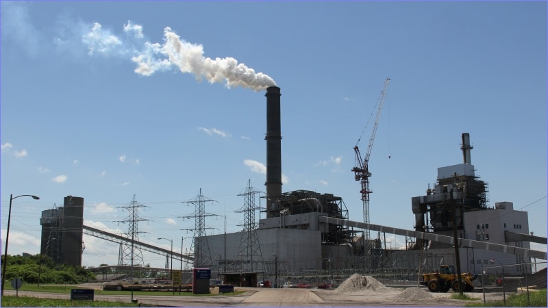 F.B. Culley coal-fired power plant in Indiana with smokestack emitting smoke, ordered by Trump administration to remain open December 2025
