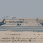 F-16 Fighting Falcon aircraft at Al Udeid Air Base, Qatar