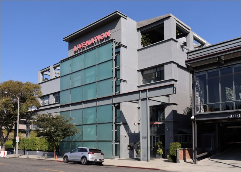 Live Nation Entertainment headquarters building at 9348 Civic Center Drive in Beverly Hills, California