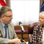 Karen Budd-Falen seated at USDA Headquarters during the 2026 National Association of Farm Broadcasting Annual Washington Watch.