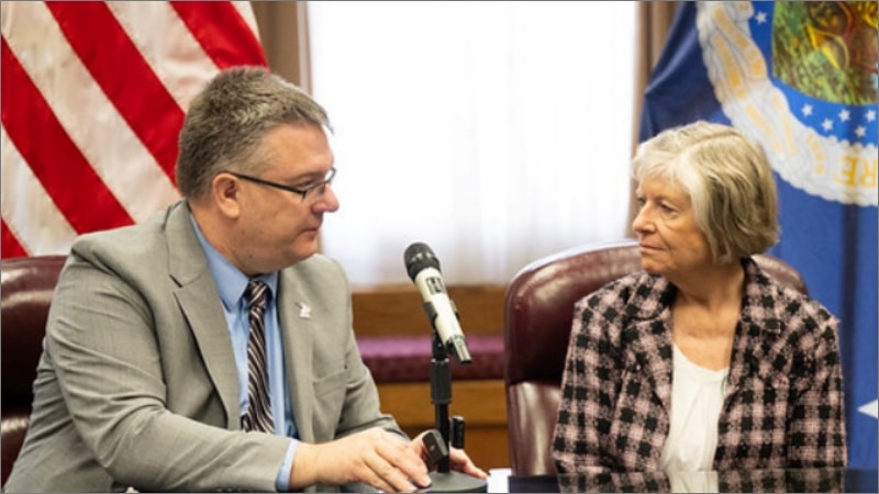 Karen Budd-Falen seated at USDA Headquarters during the 2026 National Association of Farm Broadcasting Annual Washington Watch.