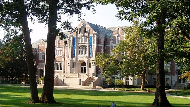 Ball State University's Fine Arts Building on the Old Quad in Muncie, Indiana