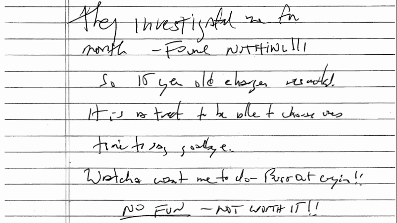 Handwritten 2019 note from Jeffrey Epstein in federal custody, complaining investigators "found NOTHING" before his death weeks later