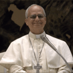 Pope Leo XIV smiling during media audience at the Vatican, May 2025