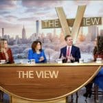Kentucky Governor Andy Beshear seated with the hosts of ABC's The View at the show's New York studio