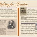 National Park Service "Fighting for Freedom" panel on slavery and abolition at Philadelphia's Independence National Historical Park