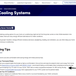Archived Department of Energy Home Cooling Systems webpage showing the deleted 75 to 78 degree thermostat guidance