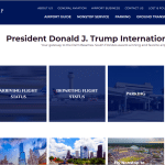 Homepage of the renamed President Donald J. Trump International Airport website, formerly Palm Beach International Airport
