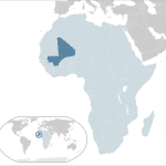 Locator map highlighting Mali in West Africa