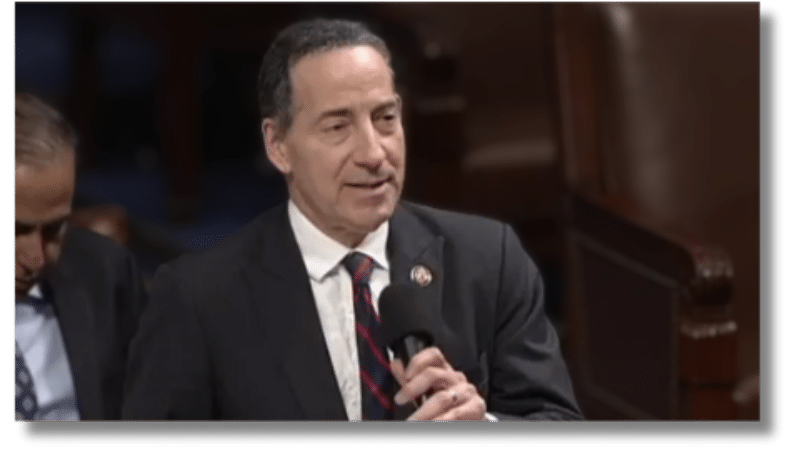 Rep. Jamie Raskin speaking at a microphone on the House floor