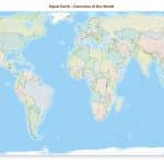 Equal Earth projection world map with country borders and no labels, showing Africa at its true size relative to Greenland